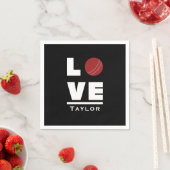 ラブアンドライブクリケットスポーツファン名前をカスタムする スタンダードカクテルナプキン (インサイチュ)