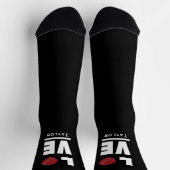 ラブアンドライブクリケットスポーツファン名前をカスタムする ソックス (上部)