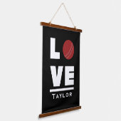 ラブアンドライブクリケットスポーツファン名前をカスタムする 吊り下げ型タペストリー (傾斜あり)