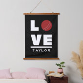 ラブアンドライブクリケットスポーツファン名前をカスタムする 吊り下げ型タペストリー (寝室)