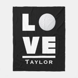 ラブアンドライブゴルフスポーツファン名前をカスタムする フリースブランケット