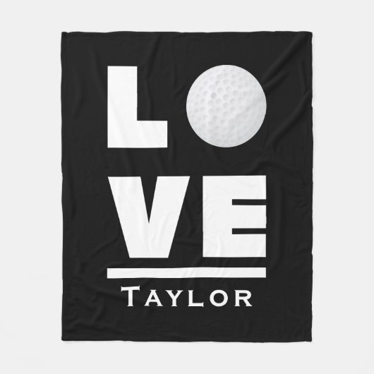 ラブアンドライブゴルフスポーツファン名前をカスタムする フリースブランケット (正面)