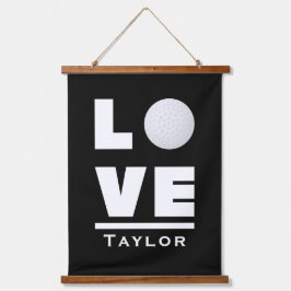 ラブアンドライブゴルフスポーツファン名前をカスタムする 吊り下げ型タペストリー