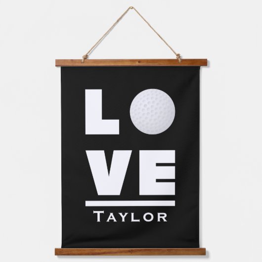 ラブアンドライブゴルフスポーツファン名前をカスタムする 吊り下げ型タペストリー (正面)