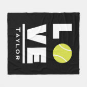 ラブアンドライブテニススポーツファン名前をカスタムする フリースブランケット (正面(横))