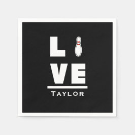 ラブアンドライブテンピンボーリングボウリングをする人、 クリケットの投手スポーツファン スタンダードカクテルナプキン