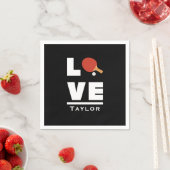 ラブアンドライブテーブルテニススポーツファン名前をカスタムする スタンダードカクテルナプキン (インサイチュ)
