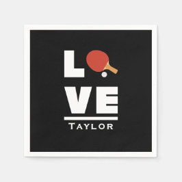 ラブアンドライブテーブルテニススポーツファン名前をカスタムする スタンダードカクテルナプキン