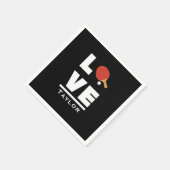 ラブアンドライブテーブルテニススポーツファン名前をカスタムする スタンダードカクテルナプキン (角)