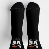 ラブアンドライブテーブルテニススポーツファン名前をカスタムする ソックス (上部)