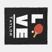 ラブアンドライブテーブルテニススポーツファン名前をカスタムする フリースブランケット (正面(横))