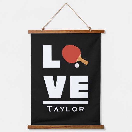 ラブアンドライブテーブルテニススポーツファン名前をカスタムする 吊り下げ型タペストリー (正面)