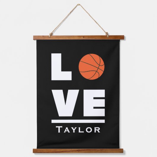 ラブアンドライブバスケットボールスポーツファン名前をカスタムする 吊り下げ型タペストリー (正面)