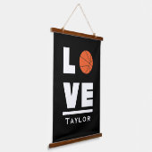 ラブアンドライブバスケットボールスポーツファン名前をカスタムする 吊り下げ型タペストリー (傾斜あり)