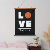 ラブアンドライブバスケットボールスポーツファン名前をカスタムする 吊り下げ型タペストリー (寝室)