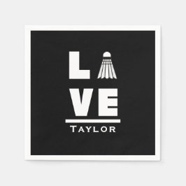 ラブアンドライブバドミントンスポーツファン名前をカスタムする スタンダードカクテルナプキン