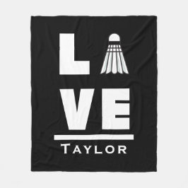 ラブアンドライブバドミントンスポーツファン名前をカスタムする フリースブランケット