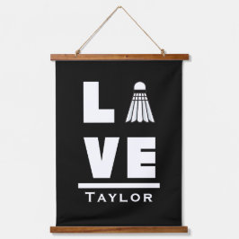 ラブアンドライブバドミントンスポーツファン名前をカスタムする 吊り下げ型タペストリー