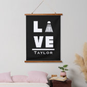 ラブアンドライブバドミントンスポーツファン名前をカスタムする 吊り下げ型タペストリー (寝室)