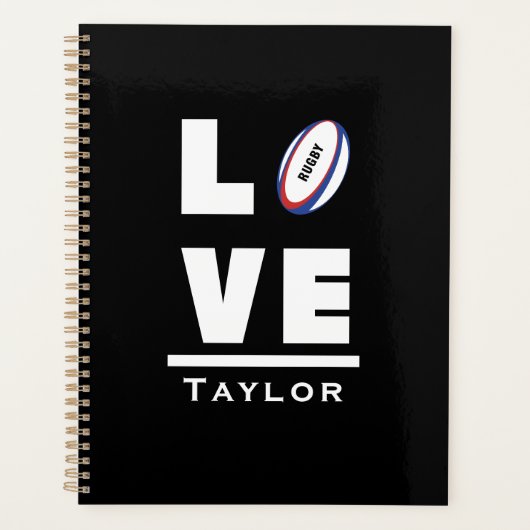 ラブアンドライブラグビースポーツファン名前をカスタムする プランナー手帳 (正面)