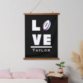 ラブアンドライブラグビースポーツファン名前をカスタムする 吊り下げ型タペストリー (寝室)