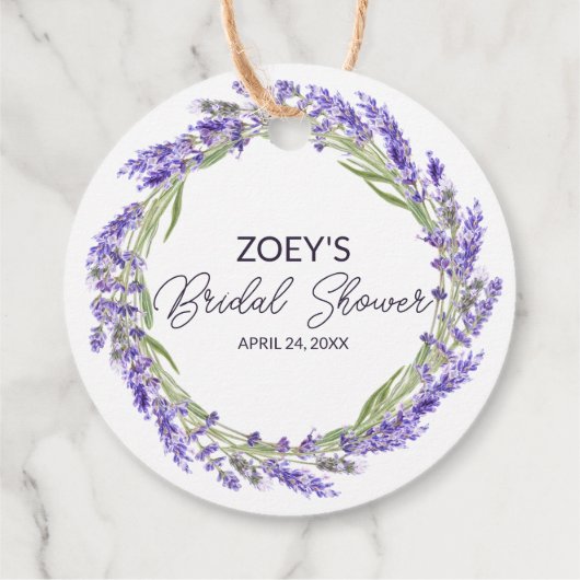 ラブアンドラベンダー |エレガントフローラブライダルシャワー フェイバータグ (裏面)