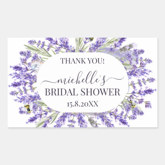 ラブアンドラベンダー |フローラエレガントありがとう 長方形シール (正面)