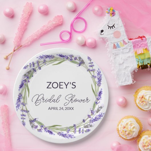 ラブアンドラベンダー |水エレガント色フローラ ペーパープレート (パーティー)