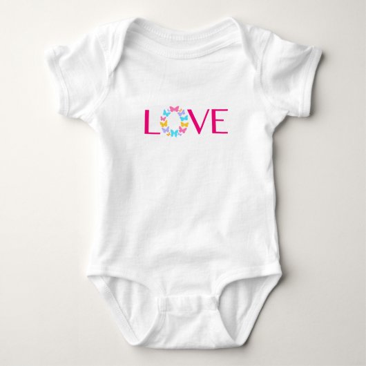 ラブアンド蝶ベビーボディスーツ ベビーボディスーツ (正面)