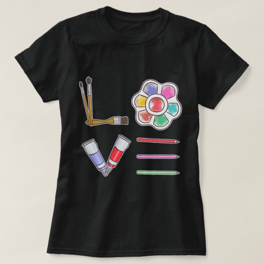 ラブアーおもしろいティスト画家絵画のスケッチ Tシャツ (デザイン正面)
