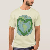 ラブアース – リサイクル! Tシャツ (正面)
