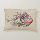 ラブアートサーレアル解剖学的ハート花ヴィンテージ アクセントクッション (裏面)