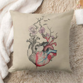 ラブアートサーレアル解剖学的ハート花ヴィンテージ クッション (ブランケット)