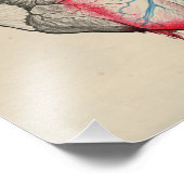 ラブアートサーレアル解剖学的ハート花ヴィンテージ フォトプリント            (角)