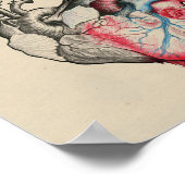 ラブアートサーレアル解剖学的ハート花ヴィンテージ ポスター (角)