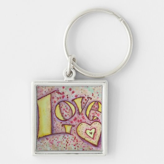 ラブアートワード絵画ズキーチェーン キーホルダー (正面)