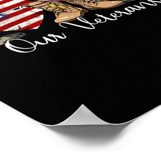 ラブアour退役軍人デイ誇りを持った軍隊アメリカン ポスター (角)