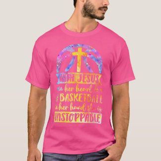 ラブイエズスバスケ女止められない選手Reli Tシャツ