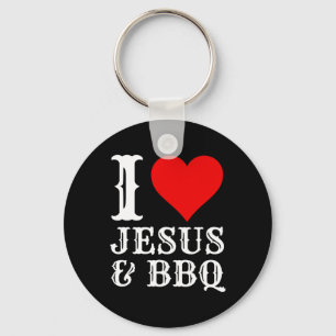 ラブイエズスBbqクリスチャン誇りを持ったフードグリル肉Smo キーホルダー