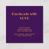 ラブイエローで手作りのコルチェットのコーロル糸 スクエア名刺 (裏面)