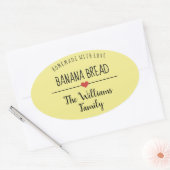 ラブイエローのバナナパン製の家庭  楕円形シール (封筒)