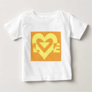 ラブイエローオンオレンジ ベビーTシャツ