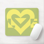ラブイエローオンセージグリーン マウスパッド (マウス)