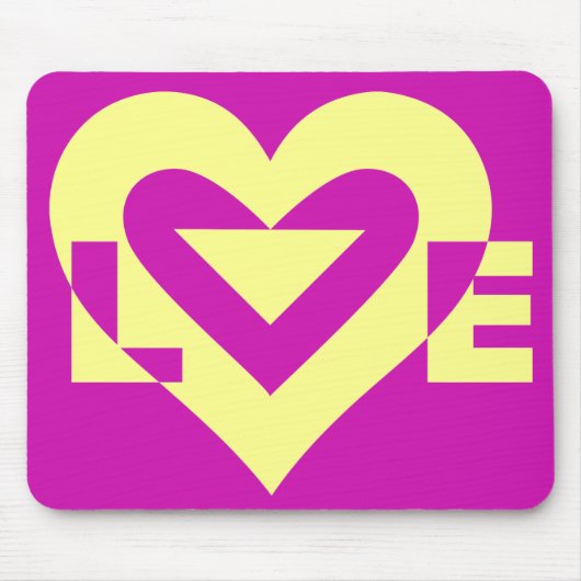 ラブイエローオンパープル マウスパッド (正面)