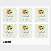 ラブイエローサンフラワーブーケで手作り スクエアシール (シート)