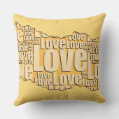 ラブイエロータイポグラフィパターン クッション (裏面)