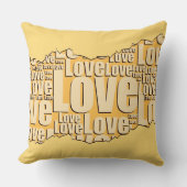 ラブイエロータイポグラフィパターン クッション (正面)