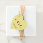 ラブイエローハートおもしろいかわいいバレンタインデーカスタム フェイバータグ (インサイチュ)