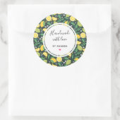 ラブイエローレモンとライムフルーツパターンで作る ラウンドシール (バッグ)