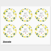 ラブイエローレモンの水彩柄で作られる ラウンドシール (シート)